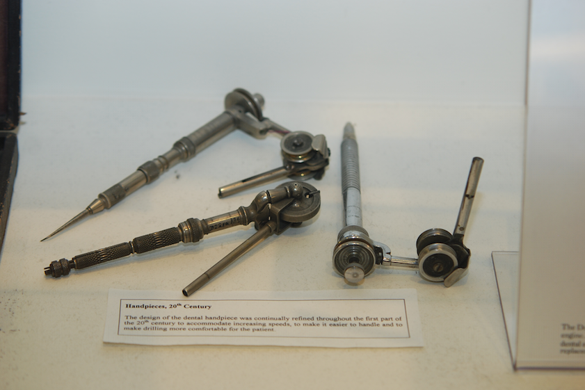 These early 20th century handpieces are among historical items displayed at the ADA Library & Archives, which maintain the Association's historical records and publications.
